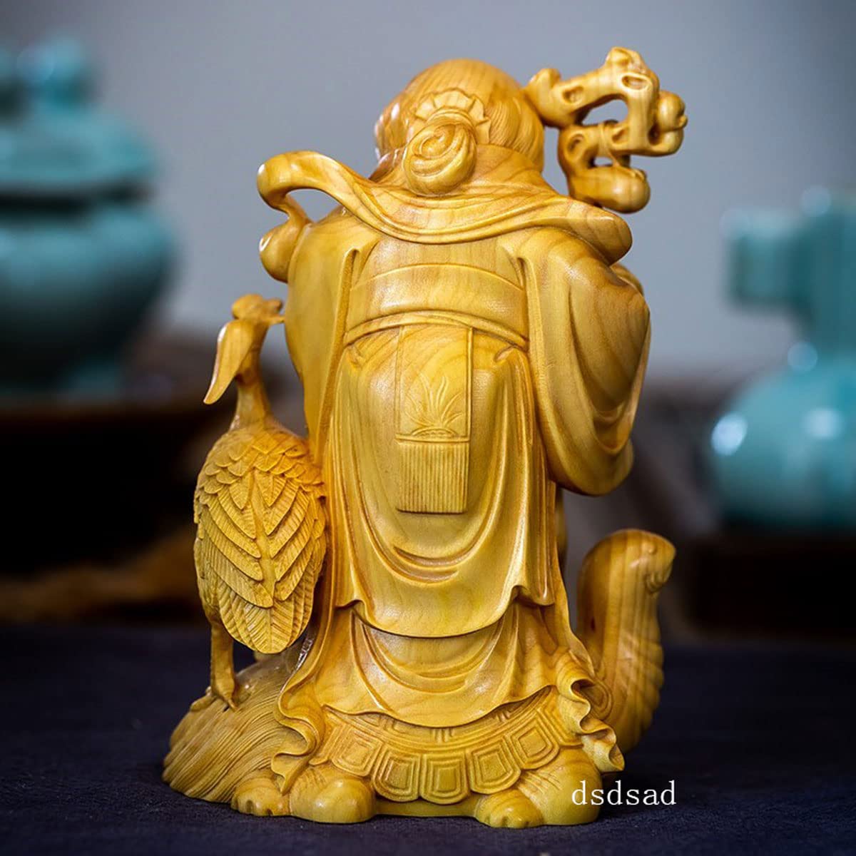縁起物】木彫り 七福神 福禄寿 彫刻 置物 商売繁盛 開運 【公式通販】